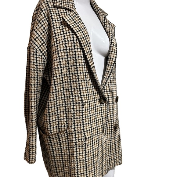 Zara Plaid Blazer Oversized Woolen Jacket - Picture 2 of 8